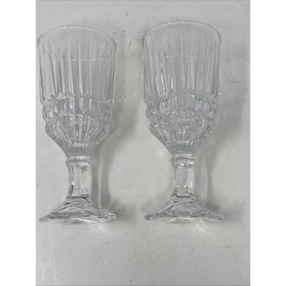 Set of 2 Vintage Fostoria Heritage Clear Lead Crystal Wine Glasses 6” - Picture 7 of 9